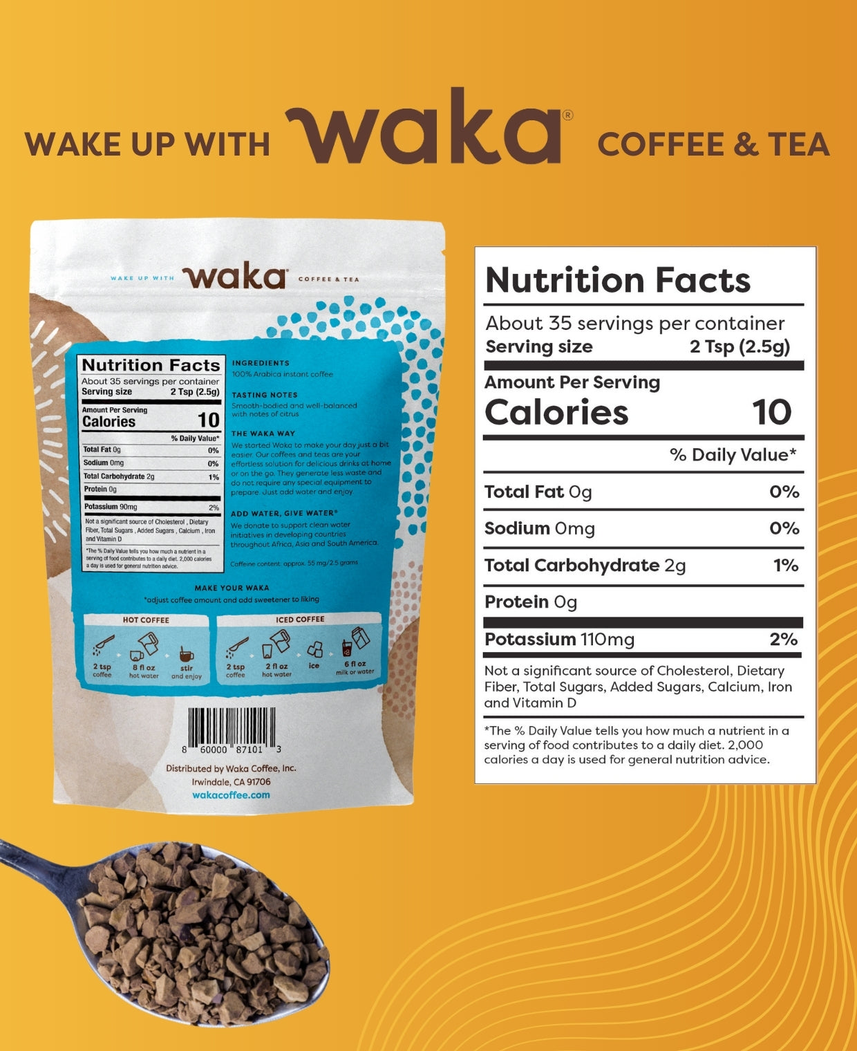 Premium Colombian Instant Coffee - Smooth, Citrus Notes, 35 Servings