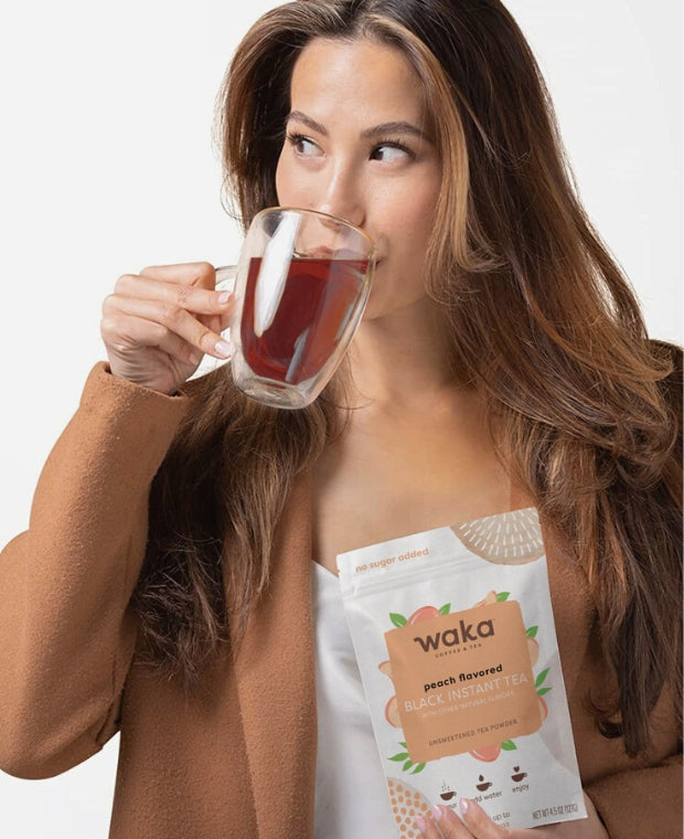 Unsweetened Peach Flavored Black Instant Tea - 4.5 oz Pouch