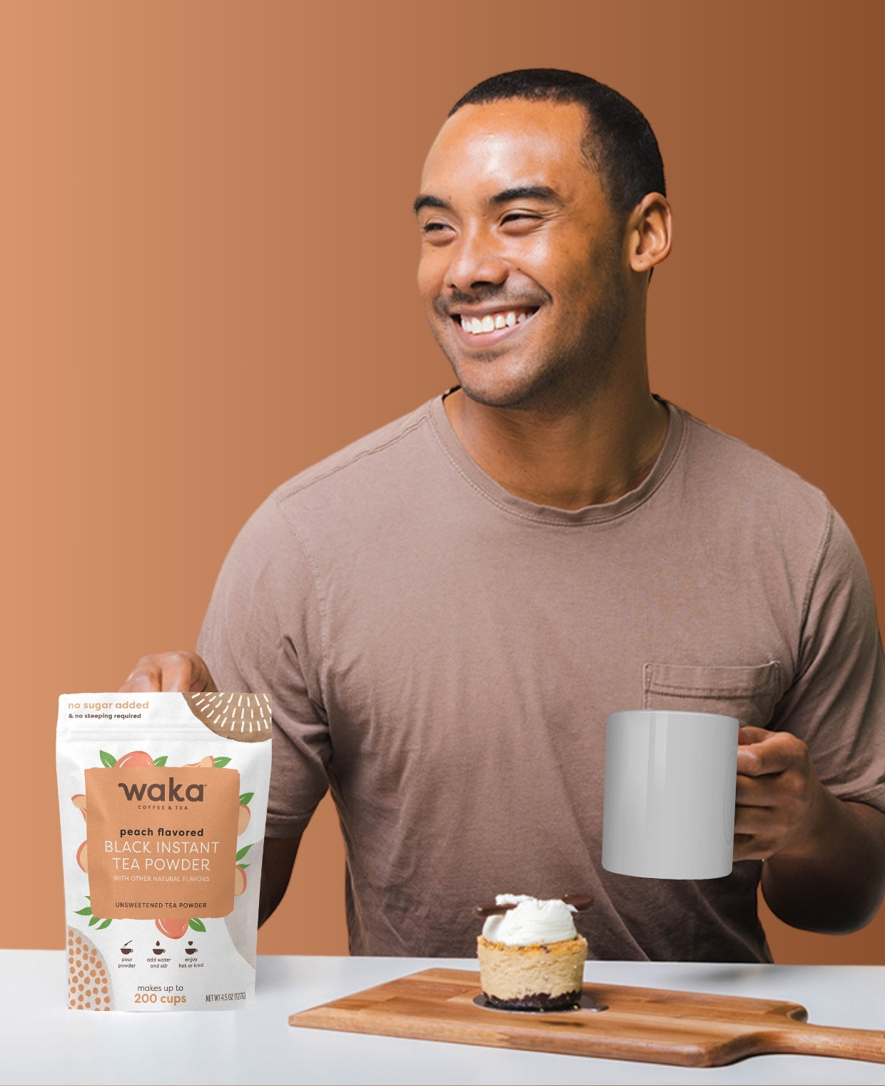 Unsweetened Peach Flavored Black Instant Tea - 4.5 oz Pouch