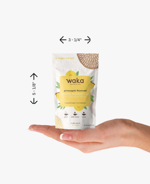 Unsweetened Pineapple Flavored Green Instant Tea Travel Size/Sample Packet (20 Servings)
