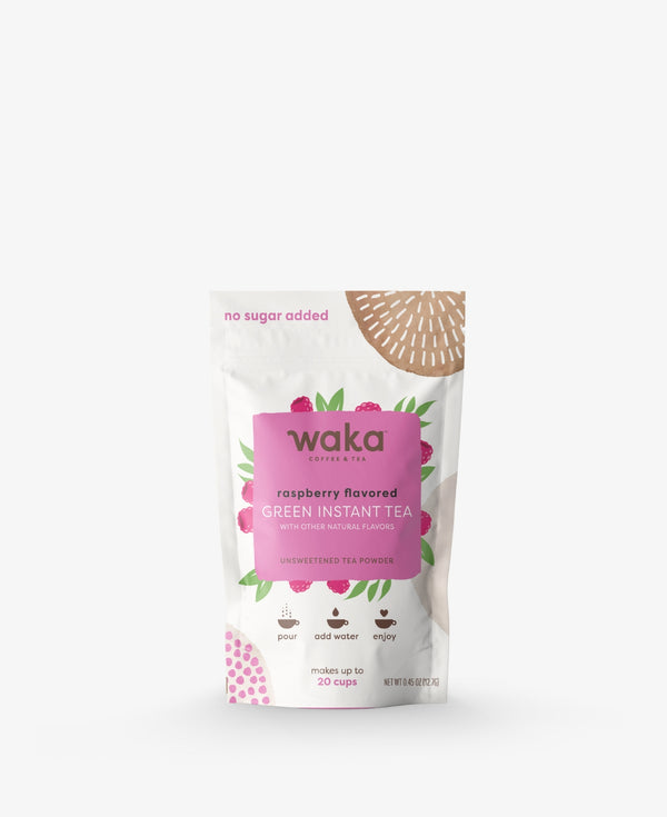 Unsweetened Raspberry Flavored Green Instant Tea Travel Size/Sample Packet (20 Servings)