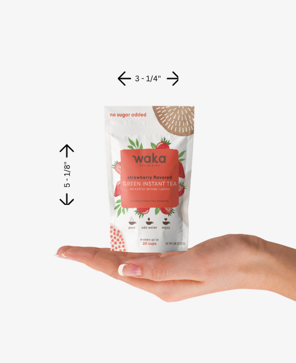 Unsweetened Strawberry Flavored Green Instant Tea Travel Size/Sample Packet (20 Servings)
