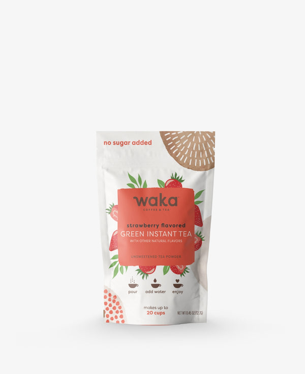 Unsweetened Strawberry Flavored Green Instant Tea Travel Size/Sample Packet (20 Servings)