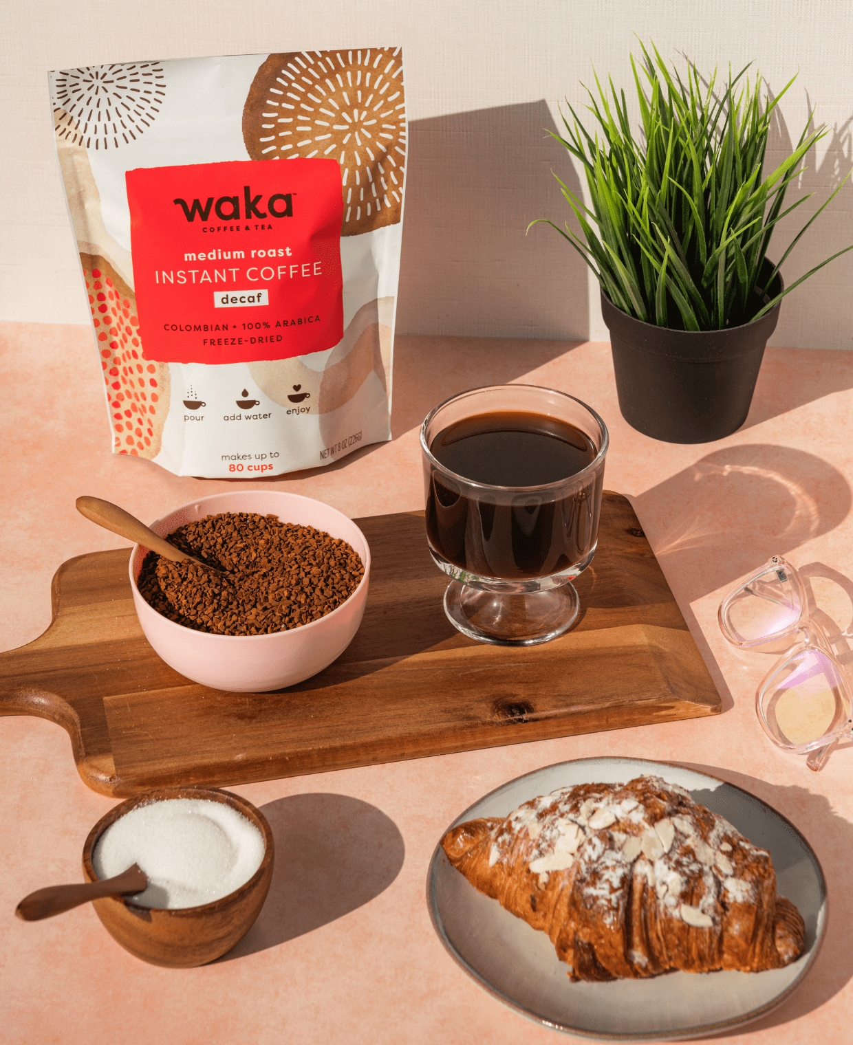 ✨ワカコページ✨ WAKACOFFEE® Medium Roast Decaf Instant Coffee - 8 oz Pouch