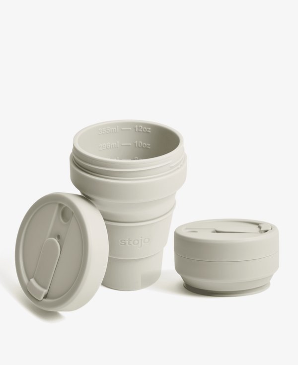 12 oz Collapsible Coffee Cup by Stojo - Oat