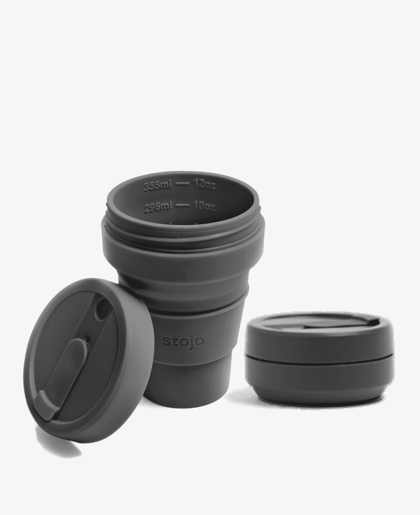 12 oz Collapsible Coffee Cup by Stojo - Carbon