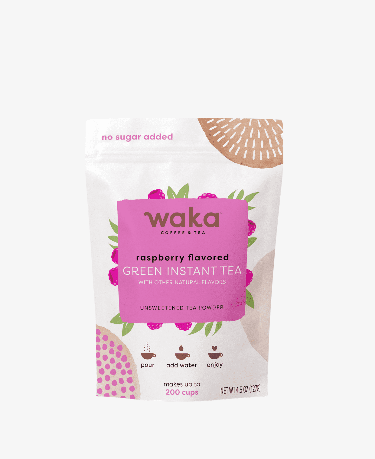 Waka | Raspberry Flavored Green Instant Tea 4.5 oz Bag