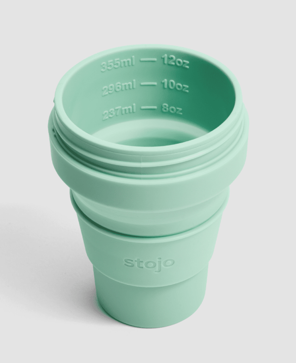 12 oz Collapsible Coffee Cup by Stojo - Sea Foam