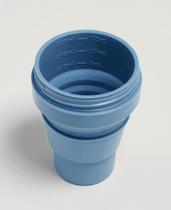 12 oz Collapsible Coffee Cup by Stojo - Steel