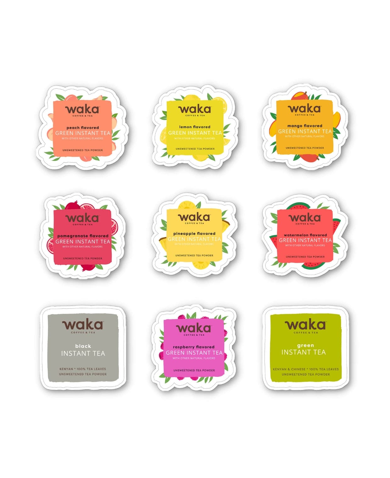 waka tea stickers for loaded teas